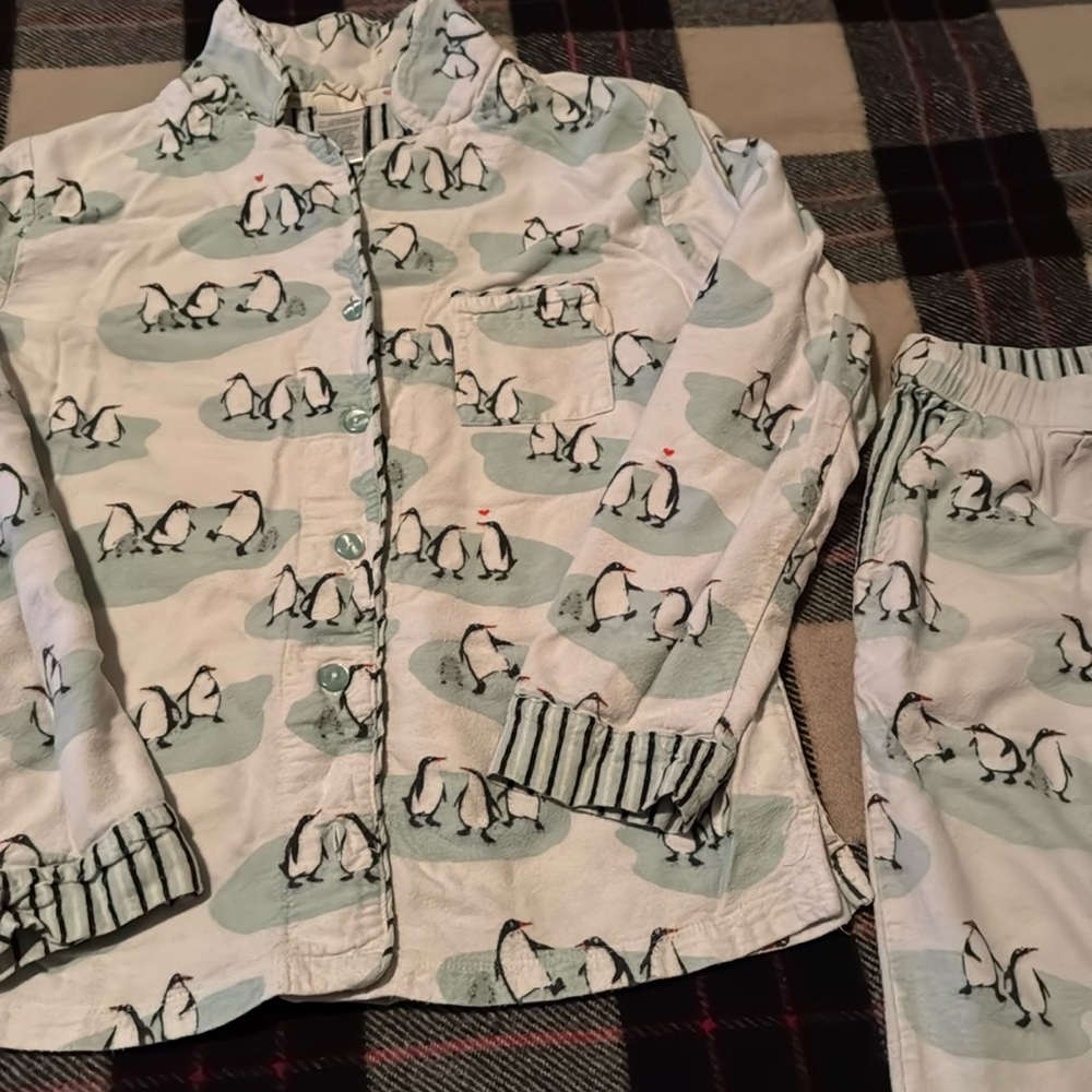 MUNKI MUNKI Penguins flannel Pajama set S